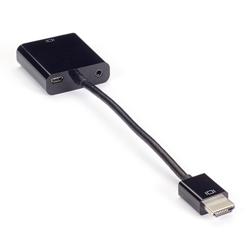 VA-HDMI-VGA, HDMI to VGA Adapter Converter with Male/Female - Black Box
