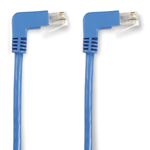 SSTP, PIMF Stranded 250-MHz Angled Patch Cable Black Box SpaceGAIN CAT6 Shielded Blue Down-Straight 0.9-m 3-ft. 90 deg 